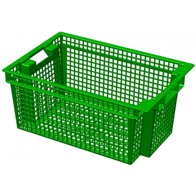 Ящик для овощей зеленый Leco 60х40х27 см из первичного полиэтилена