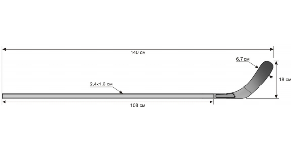 Хоккейная клюшка чертеж