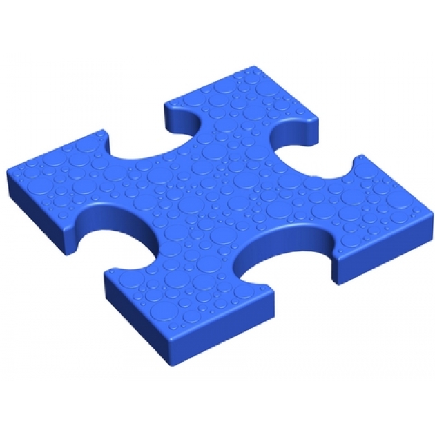 Основной элемент пазлового покрытия для игровых площадок Leco-IT  синий