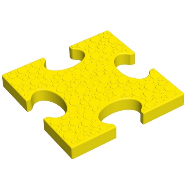 Основной элемент пазлового покрытия для игровых площадок Leco-IT  желтый