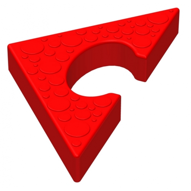Треугольный элемент пазлового покрытия для игровых площадок Leco-IT  красный