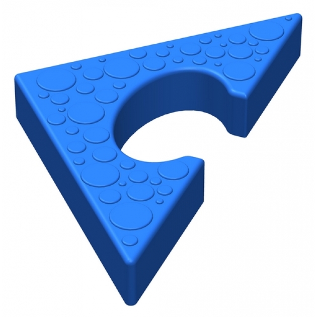 Треугольный элемент пазлового покрытия для игровых площадок Leco-IT  синий