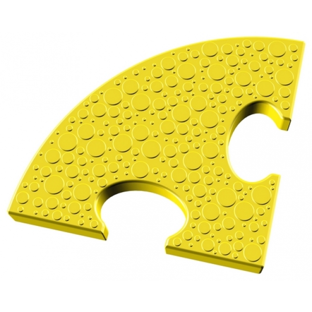 Элемент на радиус 25 см пазлового покрытия для игровых площадок Leco-IT желтый