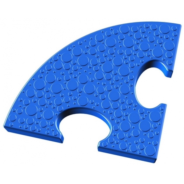 Элемент на радиус 25 см пазлового покрытия для игровых площадок Leco-IT синий