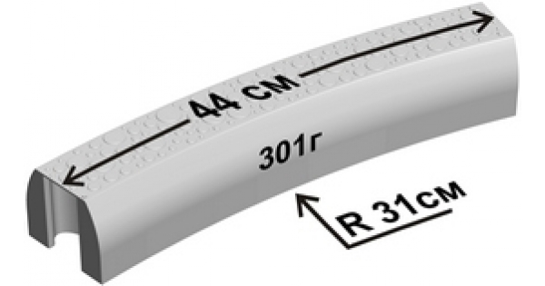 44 см. Леко бордюры. 44 См мысщы. Поворот большой №208.