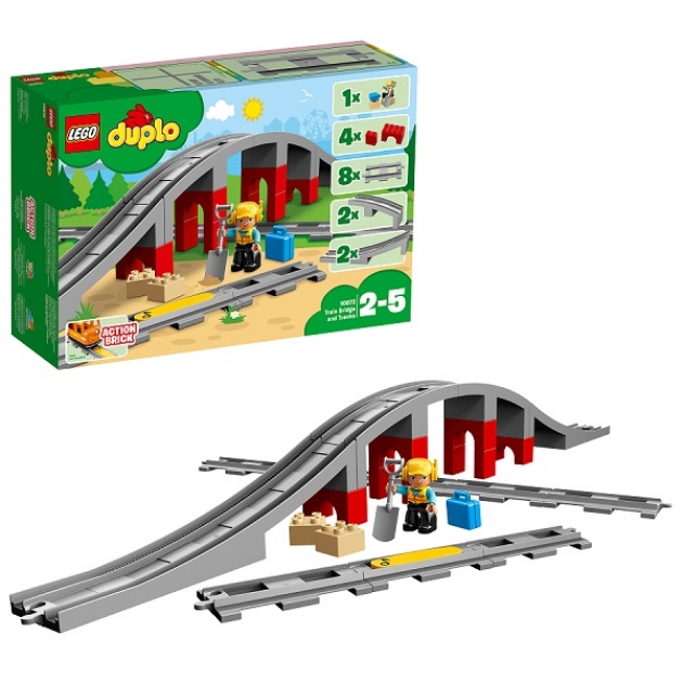 Lego Duplo 10872 железнодорожный мост и рельсы
