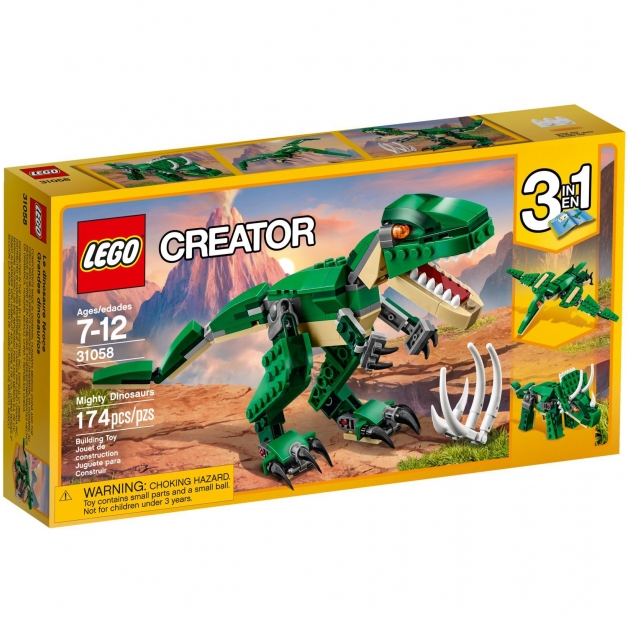 Конструктор креатор 3 в 1 грозный динозавр Lego 31058-L