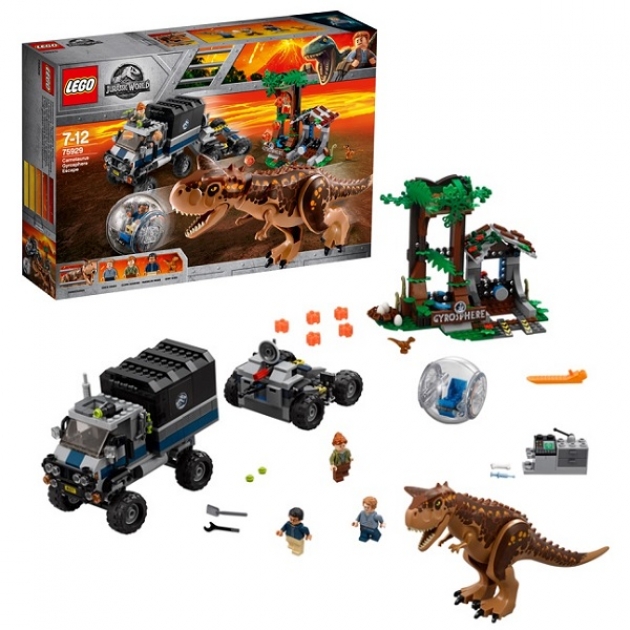 Lego Jurassic world 75929 побег в гиросфере от карнотавра