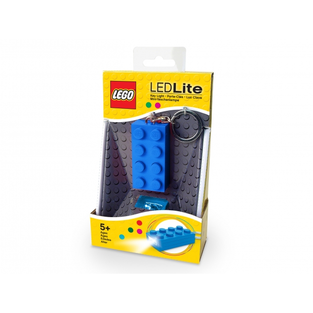 Брелок фонарик Lego блок 2х4 синий LGL-KE5-B