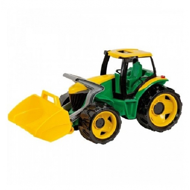 Игрушечный трактор с грейдером и ковшом желто зеленый 62 см Lena 2057