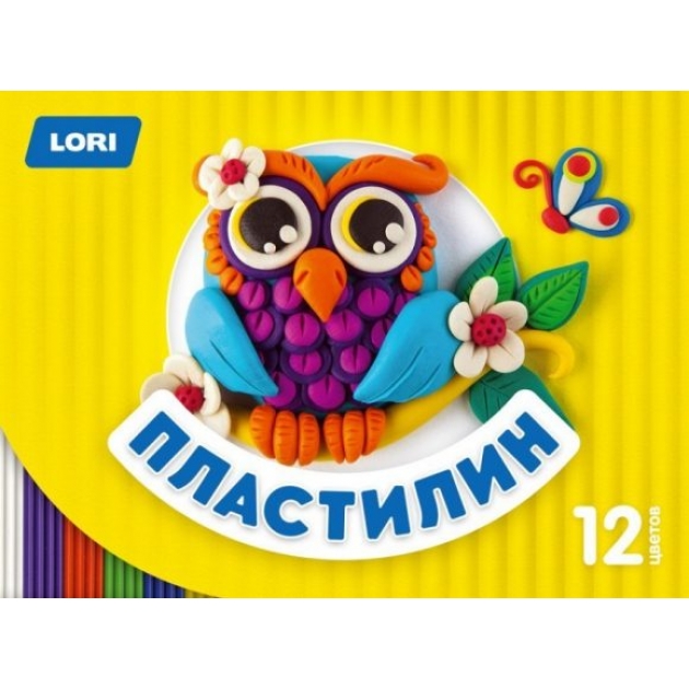 Пластилин детский 12 цветов Lori Пл-019