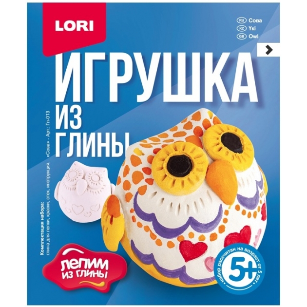 Игрушка из глины сова Lori Гл-013