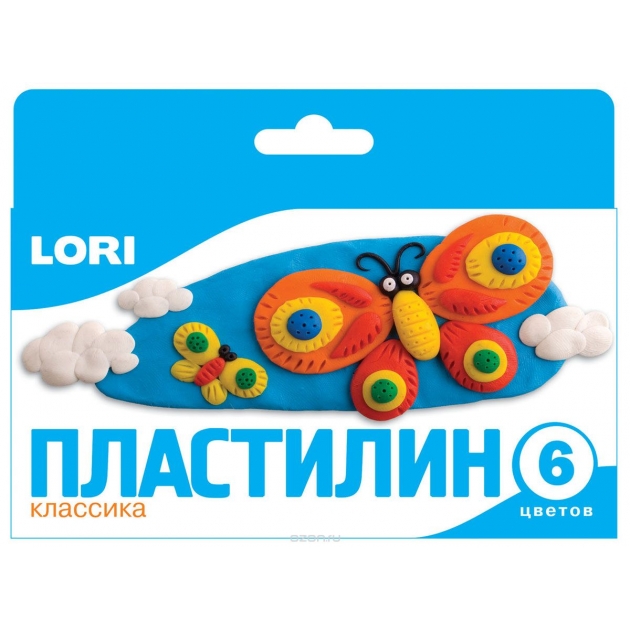 Пластилин классика 6 ов бабочки Lori Р62464