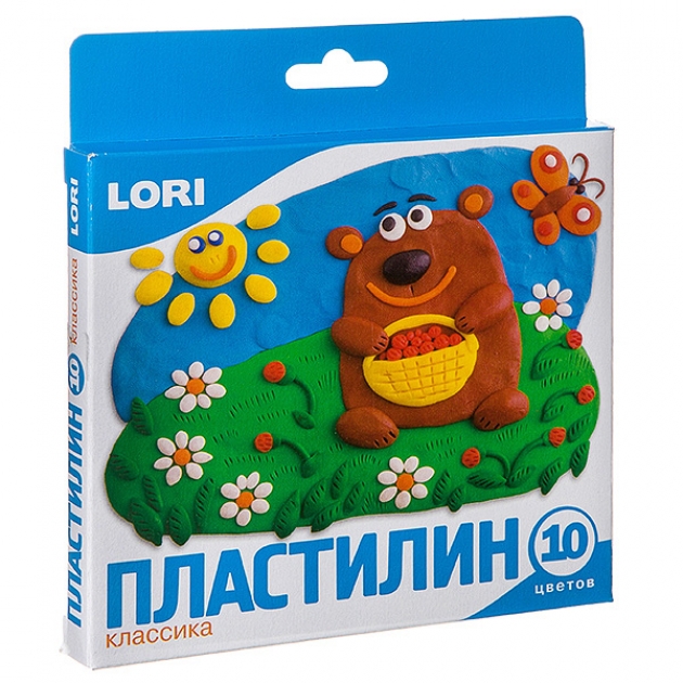 Пластилин классика 10 ов медвежонок Lori Р62465