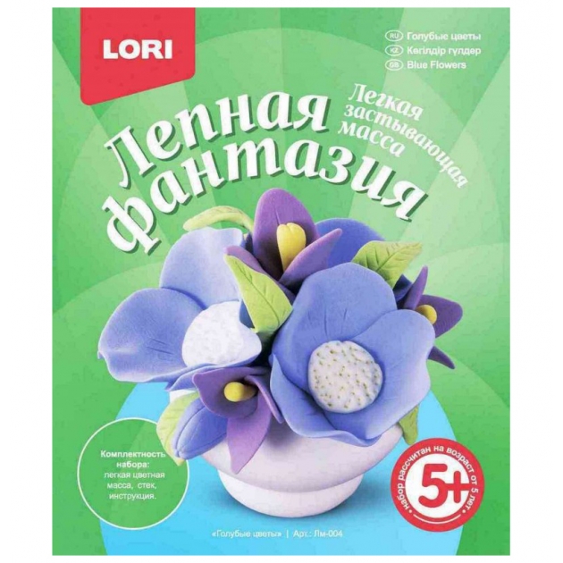 Набор для творчества лепная фантазия голубые цветы Lori ЛМ-004