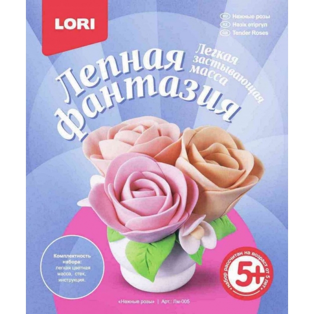 Набор для творчества лепная фантазия нежные розы Lori Лм-005