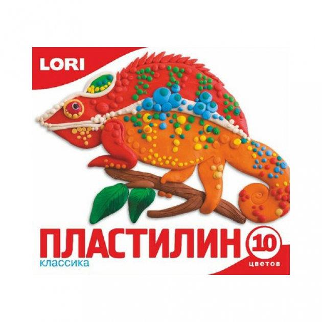 Пластилин классика 10 цветов Lori Пл-006