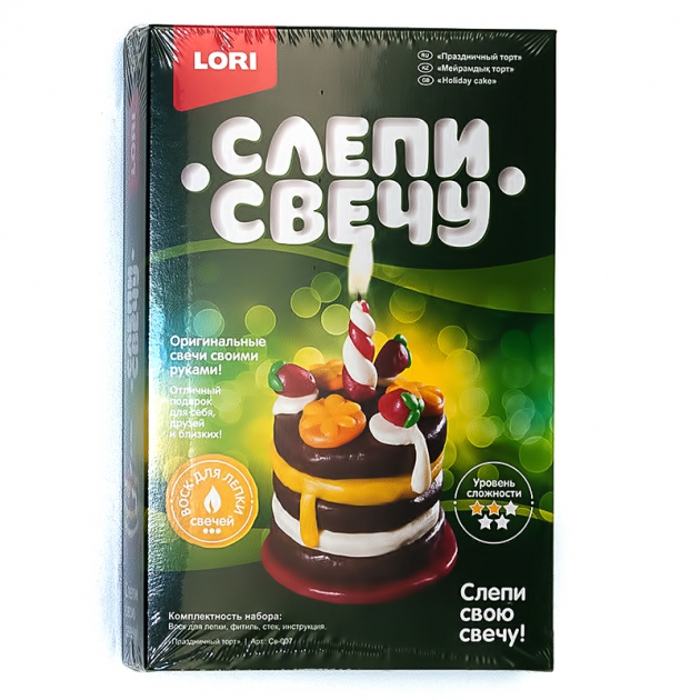 Набор для изготовления свечи праздничный торт Lori Св-007