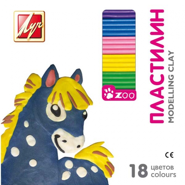 Пластилин zoo мини 18 цветов Луч 20С1358-08