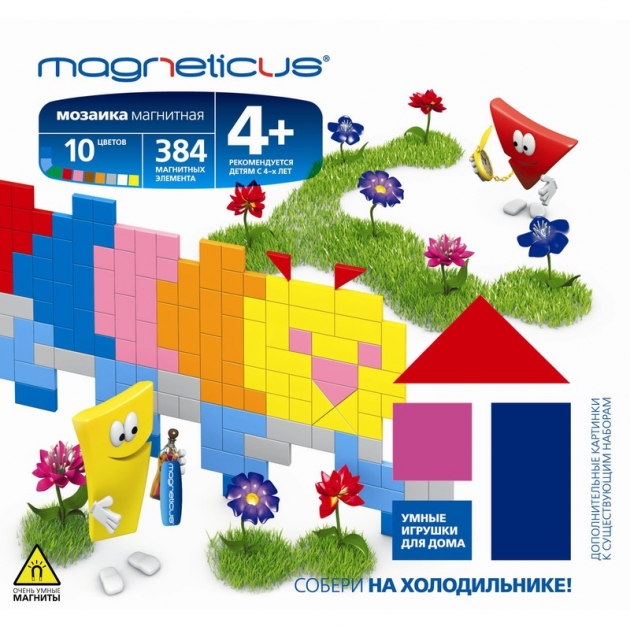 Миди мозаика гусеница 384 элемента 10 цветов Magneticus MM-016