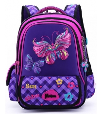 Рюкзак школьный Maksimm бабочки фиолетовый C303-2