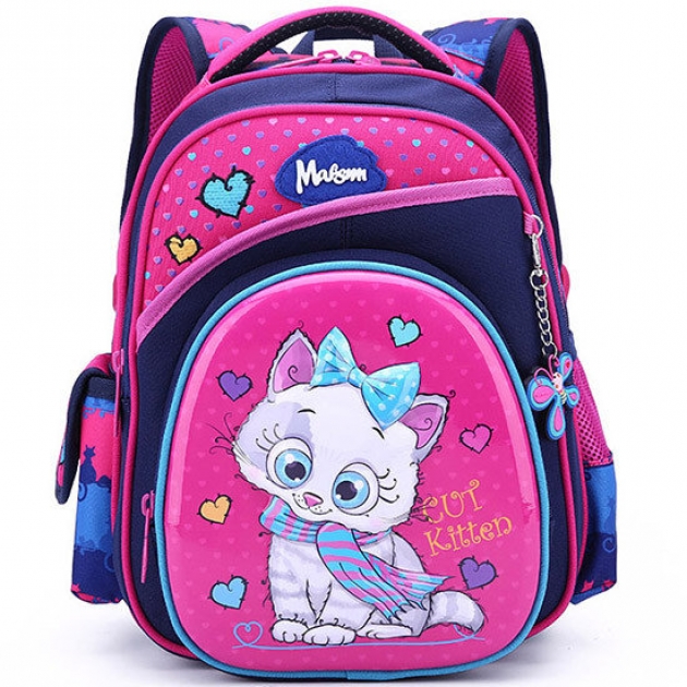 Рюкзак школьный Maksimm котенок синий C304-3