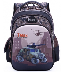 Рюкзак школьный Maksimm милитари коричневый C310-1