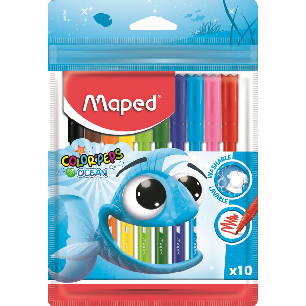 Фломастеры Maped 845724 color peps ocean 10 шт