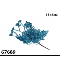 Елочное украшение bird of paradise веточка ок голубой 15х8 см Marko Ferenzo 6768...
