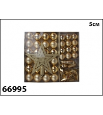 Елочные украшения classic gold шар звезда сосулька золотой 5 см 24 штуки Marko Ferenzo 66995