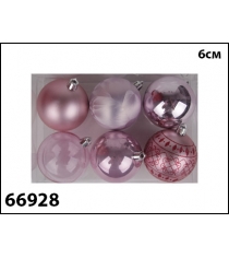 Елочные украшения pink dreams шар розовый 6 см 6 штук Marko Ferenzo 66928