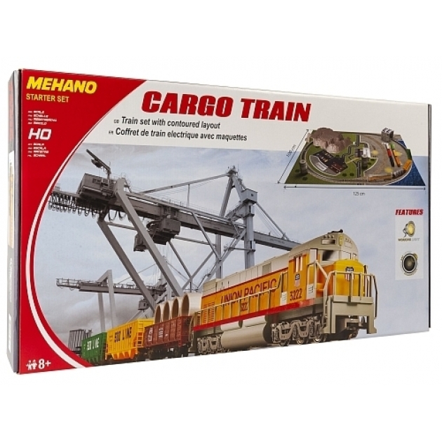 Железная дорога cargo train с ландшафтом Mehano t113