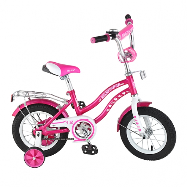 Детский велосипед 12 Mustang ky-тип розовый/белый