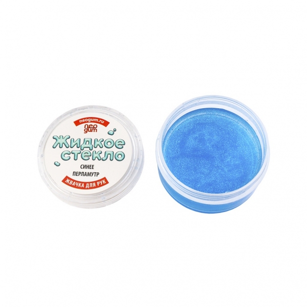 Жвачка для рук Neo gum жидкое стекло синий перламутр GL010
