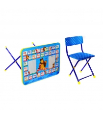 Детский набор мебели маша и медведь азбука 2 синий Ника КП2/2_синий