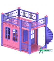 Домик для кукол замок принцессы 1 этаж розовый Нордпласт 590/2
