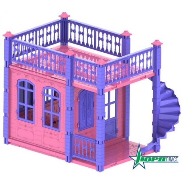 Домик для кукол замок принцессы 1 этаж розовый Нордпласт 590/2