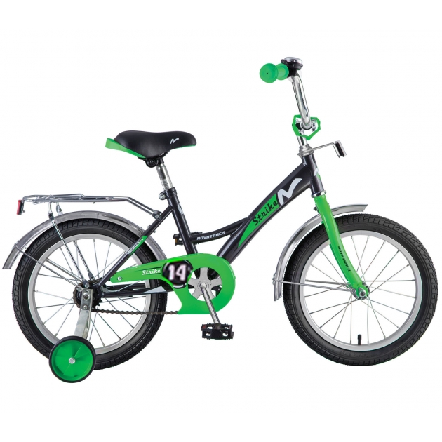 Велосипед Novatrack Strike 14’’ черный зеленый