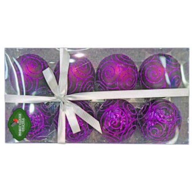 Набор шаров новогодняя сказка фиолетовый 6 см 8 штук Новогодняя сказка 972346