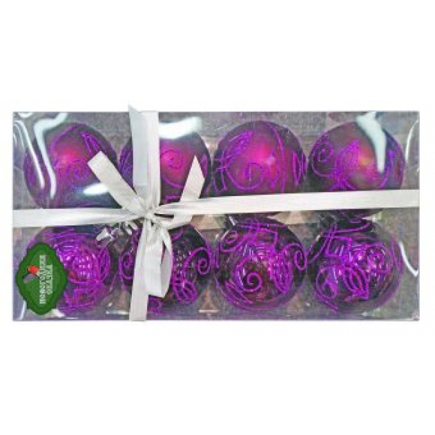 Набор шаров новогодняя сказка фиолетовый 6 см 8 штук Новогодняя сказка 972347