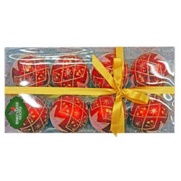 Набор шаров новогодняя сказка красный 6 см 8 штук Новогодняя сказка 972354