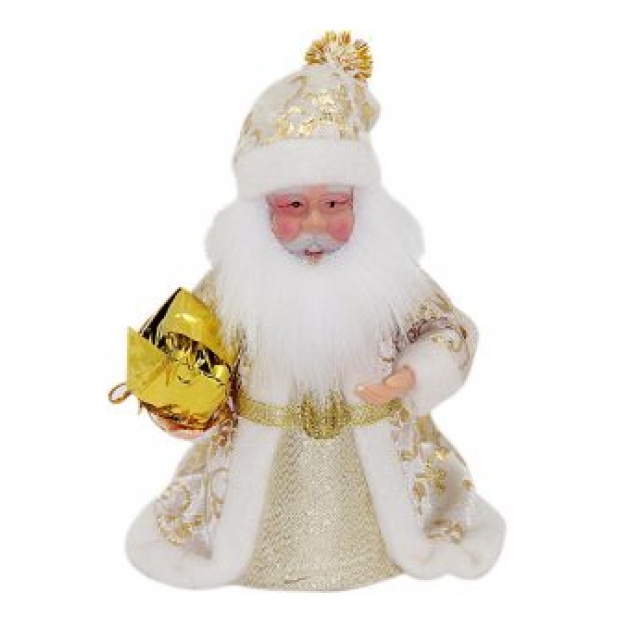 Дед мороз под елку золото 13 см Новогодняя сказка 972433