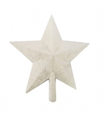 Макушка на елку звезда 19 см белый Новогодняя сказка 973425