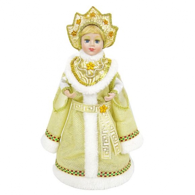 Кукла снегурочка 30 см золото Новогодняя сказка 973722