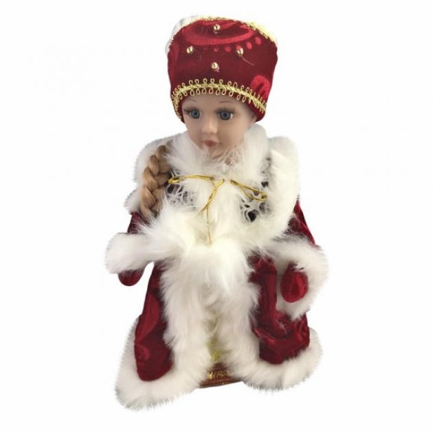 Кукла музыкальная снегурочка в красном 30 см Новогодняя сказка 973528