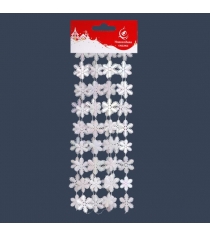 Бусы с голографическим эффектом снежинки 2 7 метров Новогодняя сказка 973177