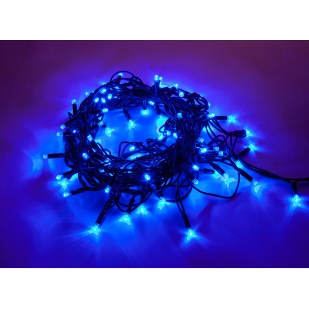 Гирлянда электрическая 100 led уличная синее свечение 5 м Новогодняя сказка 971234