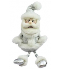 Кукла дед мороз 45 см серебро Новогодняя сказка 972007