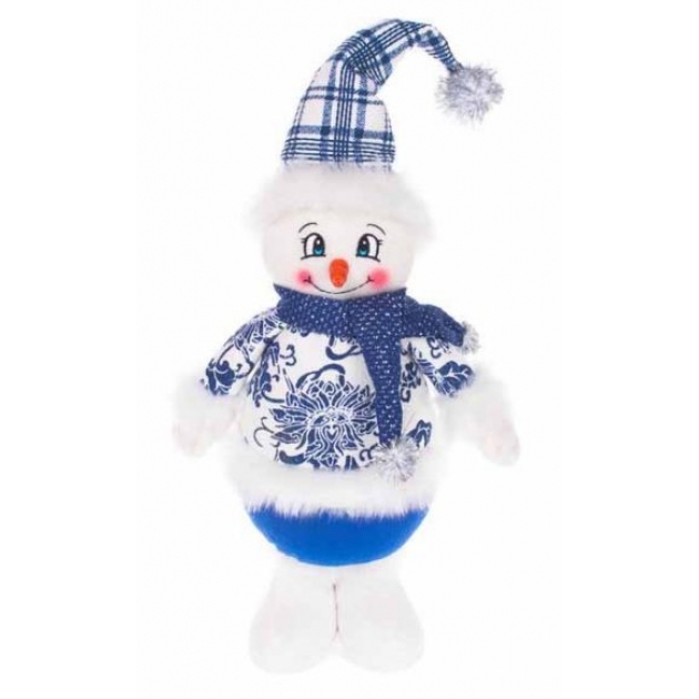 Кукла снеговик 35 см син Новогодняя сказка 972012