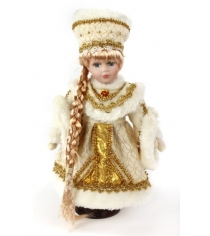 Кукла фарфор снегурочка в золотом 12  Новогодняя сказка 972030...